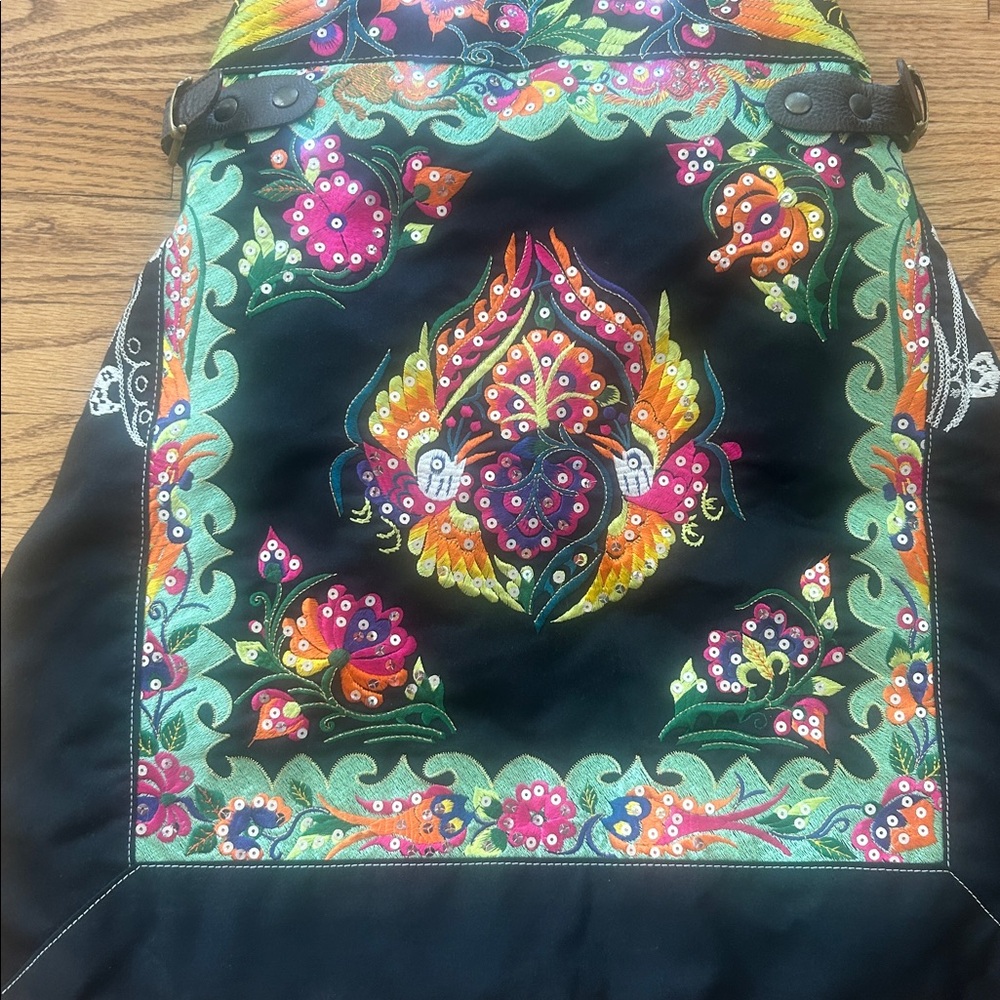 Anthropologie Embroidered Black and Multicolor Bag - Picture 3 of 16